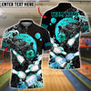 BlueJose Bowling And Pins Monster Moon Customized Name, Team Name 3D Shirt (4 Colors)
