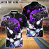 BlueJose Bowling And Pins Monster Moon Customized Name, Team Name 3D Shirt (4 Colors)