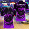 BlueJose Bowling And Pins Thunder Snake Customized Name, Team Name 3D Shirt (4 Colors)