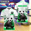BlueJose Bowling And Pins Master Panda Customized Name, Team Name 3D Shirt (4 Colors)