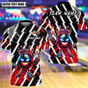 BlueJose Bowling And Pins King Bowling Lightning Black White Flame Crown Customized Name, Team Name 3D Shirt (4 Colors)