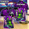 BlueJose Bowling And Pins Angry Zombies Bowling Ball Design Customized Name, Team Name 3D Shirt (4 Colors)