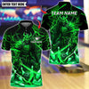 BlueJose Bowling And Pins Oni Samurai Warrior Customized Name, Team Name 3D Shirt (4 Colors)