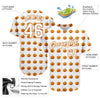 BlueJose Custom White White-Texas Orange 3D Pattern Design Halloween Pumpkins Funny Faces Baseball Jersey
