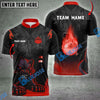 BlueJose Bowling And Pins Black Panther Ball Flame Multicolor Customized Name Shirt (4 Colors)
