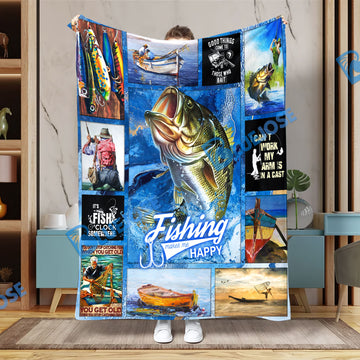 BlueJose Bass Fishing Lovers Blanket