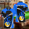 BlueJose Billiards Ball 9 Fire Personalized Name Shirt (4 Colors)