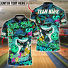 BlueJose Bowling And Pins Cool Shark Graffiti Style Customized Name 3D Shirt (4 Colors)