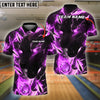 BlueJose Bowling And Pins Green Black Lightning Panther Customized Name, Team Name 3D Shirt
