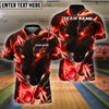 BlueJose Bowling And Pins Green Black Lightning Panther Customized Name, Team Name 3D Shirt