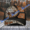 BlueJose Hunting Deer Cross Leather Black And Brown Pattern Multicolor Personalized Cap