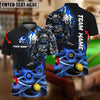 BlueJose Billiards Flame Samurai Personalized Name, Team Name Shirt (6 Colors)