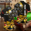 BlueJose Billiards Flame Samurai Personalized Name, Team Name Shirt (6 Colors)