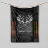 BlueJose Custom Name Hunting Fishing USA Flag Blanket