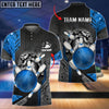 BlueJose Bowling Ball And Pins Crack Metalic Multicolor Personalized Name 3D Shirt (5 Colors), Personalized Shirts For Bowling Players