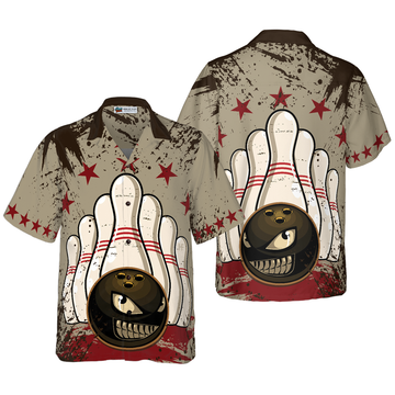 BlueJose Bowling Ball Vintage Background Hawaiian Shirt