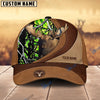 BlueJose Moose Hunting Brown Leather Pattern Personalized Name Cap (5 Colors)