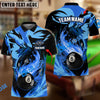 BlueJose Billiards Fire Phoenix Personalized Name, Team Name Unisex Shirt (6 Colors)
