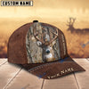 BlueJose Deer Hunting Leather Pattern Custom Name Cap