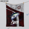 BlueJose Custom Name Tuna Fishing Red Blanket