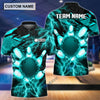 BlueJose Thunder Power Bowling And Pins Personalized Name Team Name 3D Shirt