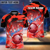 BlueJose Bowling And Pins Tornado Throw Customized Name 3D Shirt ( 5 Colors)