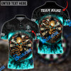 BlueJose Darts Fire Skull Crack Dartboard Personalized Name, Team Name Shirt (4 Colors)