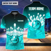 BlueJose Paint Pattern Bowling And Pins Break Multicolor Customized Name 3D Shirt, Personalized Shirts For Bowling Players