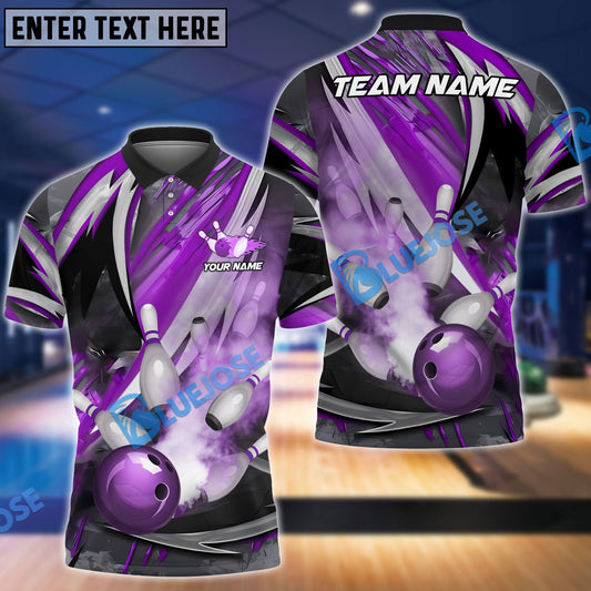 BlueJose Bowling And Pins Dejavu Drift Multicolor Customized Name 3D Shirt (4 Colors)