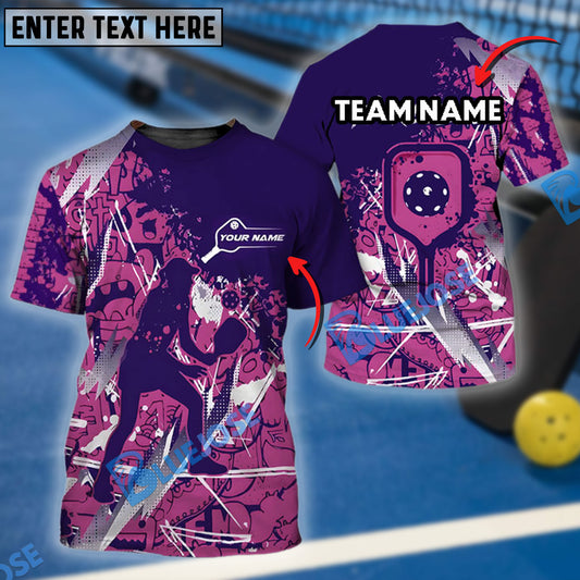 BlueJose Pickleball Sport Style Woman Personalized Name, Team Name Unisex Shirt (4 Colors)