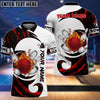 BlueJose Bowling And Pins Water Paint Color Customized Name 3D Shirt (4 Colors) Personalized Shirts For Bowling Players
