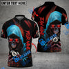 BlueJose Billiards Ball 8 Grim Reaper Skull Personalized Name Shirt (6 Colors)