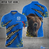BlueJose Bear And Darts Blue and Yellow Personalized Name Shirt
