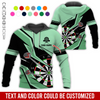 BlueJose Lightning Pattern Darts Personalized Name, Team Name Hoodie