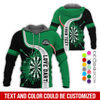 BlueJose Darts Pattern Colorful Personalized Name, Team Name Hoodie