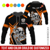 BlueJose Darts Skull Personalized Name, Team Name Hoodie