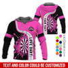 BlueJose Darts Pattern Colorful Personalized Name, Team Name Hoodie