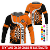 BlueJose Darts Pattern Colorful Personalized Name, Team Name Hoodie
