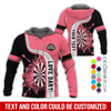 BlueJose Darts Pattern Colorful Personalized Name, Team Name Hoodie