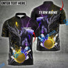 BlueJose Bowling And Pins Dragon And Wolf Multicolor Customized Name Shirt (4 Colors)